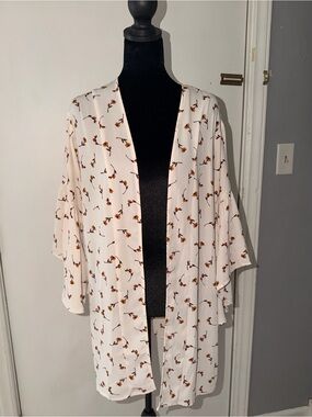 Urban Outfitters Cream Floral Slip Dress with Rust Blooms